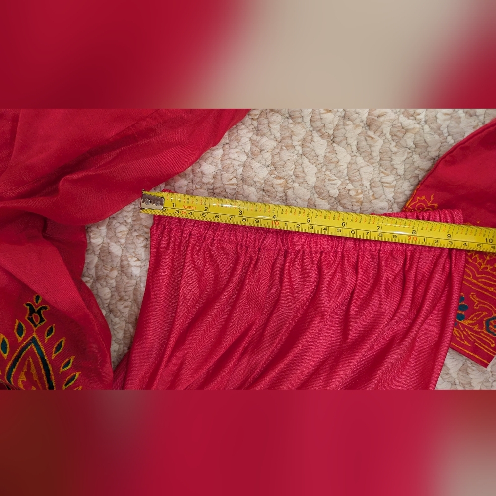 Girls Anarkali Suit - Pink, Orange & Green | Indian Ethnic Party Wear - Picture 11 of 16